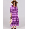 image:imageANRABESS Womens Boho Floral 34 Puff Sleeve Maxi Dress  Tiered Flowy Loose Fit Comfy Soft Rayon Fabric Wedding Guest Church Beach Modest Elegant Spring Summer Fall OutfitsPurple