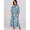 image:imageANRABESS Womens Boho Floral 34 Puff Sleeve Maxi Dress  Tiered Flowy Loose Fit Comfy Soft Rayon Fabric Wedding Guest Church Beach Modest Elegant Spring Summer Fall OutfitsWhite Blue Floral