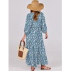 image:imageANRABESS Womens Boho Floral 34 Puff Sleeve Maxi Dress  Tiered Flowy Loose Fit Comfy Soft Rayon Fabric Wedding Guest Church Beach Modest Elegant Spring Summer Fall OutfitsWhite Blue Floral