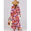 image:imageANRABESS Womens Boho Floral 34 Puff Sleeve Maxi Dress  Tiered Flowy Loose Fit Comfy Soft Rayon Fabric Wedding Guest Church Beach Modest Elegant Spring Summer Fall OutfitsPrint Floral Butterfly