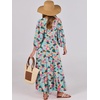 image:imageANRABESS Womens Boho Floral 34 Puff Sleeve Maxi Dress  Tiered Flowy Loose Fit Comfy Soft Rayon Fabric Wedding Guest Church Beach Modest Elegant Spring Summer Fall OutfitsBeige Teal Floral