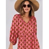 image:imageANRABESS Womens Boho Floral 34 Puff Sleeve Maxi Dress  Tiered Flowy Loose Fit Comfy Soft Rayon Fabric Wedding Guest Church Beach Modest Elegant Spring Summer Fall OutfitsPink