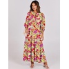image:imageANRABESS Womens Boho Floral 34 Puff Sleeve Maxi Dress  Tiered Flowy Loose Fit Comfy Soft Rayon Fabric Wedding Guest Church Beach Modest Elegant Spring Summer Fall OutfitsPurple Orange Floral