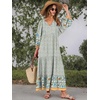 image:imageANRABESS Womens Boho Floral 34 Puff Sleeve Maxi Dress  Tiered Flowy Loose Fit Comfy Soft Rayon Fabric Wedding Guest Church Beach Modest Elegant Spring Summer Fall OutfitsBlue Floral