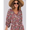 image:imageANRABESS Womens Boho Floral 34 Puff Sleeve Maxi Dress  Tiered Flowy Loose Fit Comfy Soft Rayon Fabric Wedding Guest Church Beach Modest Elegant Spring Summer Fall OutfitsRed