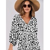 image:imageANRABESS Womens Boho Floral 34 Puff Sleeve Maxi Dress  Tiered Flowy Loose Fit Comfy Soft Rayon Fabric Wedding Guest Church Beach Modest Elegant Spring Summer Fall OutfitsLeopard Print