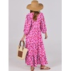 image:imageANRABESS Womens Boho Floral 34 Puff Sleeve Maxi Dress  Tiered Flowy Loose Fit Comfy Soft Rayon Fabric Wedding Guest Church Beach Modest Elegant Spring Summer Fall OutfitsRose Red Floral