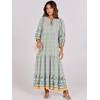 image:imageANRABESS Womens Boho Floral 34 Puff Sleeve Maxi Dress  Tiered Flowy Loose Fit Comfy Soft Rayon Fabric Wedding Guest Church Beach Modest Elegant Spring Summer Fall OutfitsBlue Floral
