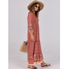 image:imageANRABESS Womens Boho Floral 34 Puff Sleeve Maxi Dress  Tiered Flowy Loose Fit Comfy Soft Rayon Fabric Wedding Guest Church Beach Modest Elegant Spring Summer Fall OutfitsWine Red