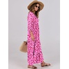 image:imageANRABESS Womens Boho Floral 34 Puff Sleeve Maxi Dress  Tiered Flowy Loose Fit Comfy Soft Rayon Fabric Wedding Guest Church Beach Modest Elegant Spring Summer Fall OutfitsRose Red Floral