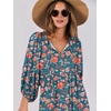 image:imageANRABESS Womens Boho Floral 34 Puff Sleeve Maxi Dress  Tiered Flowy Loose Fit Comfy Soft Rayon Fabric Wedding Guest Church Beach Modest Elegant Spring Summer Fall OutfitsTeal Red Floral