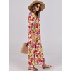 image:imageANRABESS Womens Boho Floral 34 Puff Sleeve Maxi Dress  Tiered Flowy Loose Fit Comfy Soft Rayon Fabric Wedding Guest Church Beach Modest Elegant Spring Summer Fall OutfitsPurple Orange Floral