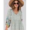 image:imageANRABESS Womens Boho Floral 34 Puff Sleeve Maxi Dress  Tiered Flowy Loose Fit Comfy Soft Rayon Fabric Wedding Guest Church Beach Modest Elegant Spring Summer Fall OutfitsBlue Floral