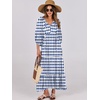 image:imageANRABESS Womens Boho Floral 34 Puff Sleeve Maxi Dress  Tiered Flowy Loose Fit Comfy Soft Rayon Fabric Wedding Guest Church Beach Modest Elegant Spring Summer Fall OutfitsBlue