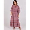 image:imageANRABESS Womens Boho Floral 34 Puff Sleeve Maxi Dress  Tiered Flowy Loose Fit Comfy Soft Rayon Fabric Wedding Guest Church Beach Modest Elegant Spring Summer Fall OutfitsRed Blue