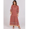 image:imageANRABESS Womens Boho Floral 34 Puff Sleeve Maxi Dress  Tiered Flowy Loose Fit Comfy Soft Rayon Fabric Wedding Guest Church Beach Modest Elegant Spring Summer Fall OutfitsWine Red