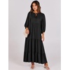 image:imageANRABESS Womens Boho Floral 34 Puff Sleeve Maxi Dress  Tiered Flowy Loose Fit Comfy Soft Rayon Fabric Wedding Guest Church Beach Modest Elegant Spring Summer Fall OutfitsBlack