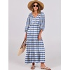image:imageANRABESS Womens Boho Floral 34 Puff Sleeve Maxi Dress  Tiered Flowy Loose Fit Comfy Soft Rayon Fabric Wedding Guest Church Beach Modest Elegant Spring Summer Fall OutfitsBlue