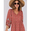 image:imageANRABESS Womens Boho Floral 34 Puff Sleeve Maxi Dress  Tiered Flowy Loose Fit Comfy Soft Rayon Fabric Wedding Guest Church Beach Modest Elegant Spring Summer Fall OutfitsWine Red