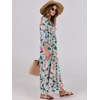 image:imageANRABESS Womens Boho Floral 34 Puff Sleeve Maxi Dress  Tiered Flowy Loose Fit Comfy Soft Rayon Fabric Wedding Guest Church Beach Modest Elegant Spring Summer Fall OutfitsBeige Teal Floral