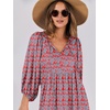 image:imageANRABESS Womens Boho Floral 34 Puff Sleeve Maxi Dress  Tiered Flowy Loose Fit Comfy Soft Rayon Fabric Wedding Guest Church Beach Modest Elegant Spring Summer Fall OutfitsRed Blue