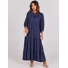 image:imageANRABESS Womens Boho Floral 34 Puff Sleeve Maxi Dress  Tiered Flowy Loose Fit Comfy Soft Rayon Fabric Wedding Guest Church Beach Modest Elegant Spring Summer Fall OutfitsNavy Blue