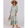 image:imageANRABESS Womens Boho Floral 34 Puff Sleeve Maxi Dress  Tiered Flowy Loose Fit Comfy Soft Rayon Fabric Wedding Guest Church Beach Modest Elegant Spring Summer Fall OutfitsBlue Floral