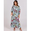 image:imageANRABESS Womens Boho Floral 34 Puff Sleeve Maxi Dress  Tiered Flowy Loose Fit Comfy Soft Rayon Fabric Wedding Guest Church Beach Modest Elegant Spring Summer Fall OutfitsGreen Floral