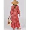image:imageANRABESS Womens Boho Floral 34 Puff Sleeve Maxi Dress  Tiered Flowy Loose Fit Comfy Soft Rayon Fabric Wedding Guest Church Beach Modest Elegant Spring Summer Fall OutfitsPink