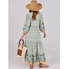 image:imageANRABESS Womens Boho Floral 34 Puff Sleeve Maxi Dress  Tiered Flowy Loose Fit Comfy Soft Rayon Fabric Wedding Guest Church Beach Modest Elegant Spring Summer Fall OutfitsBlue Floral