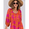 image:imageANRABESS Womens Boho Floral 34 Puff Sleeve Maxi Dress  Tiered Flowy Loose Fit Comfy Soft Rayon Fabric Wedding Guest Church Beach Modest Elegant Spring Summer Fall OutfitsOrange Rose Floral