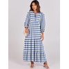 image:imageANRABESS Womens Boho Floral 34 Puff Sleeve Maxi Dress  Tiered Flowy Loose Fit Comfy Soft Rayon Fabric Wedding Guest Church Beach Modest Elegant Spring Summer Fall OutfitsBlue