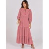 image:imageANRABESS Womens Boho Floral 34 Puff Sleeve Maxi Dress  Tiered Flowy Loose Fit Comfy Soft Rayon Fabric Wedding Guest Church Beach Modest Elegant Spring Summer Fall OutfitsRed Floral