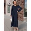 image:imageANRABESS Womens Long Sleeve Fall Flowy Maxi Dresses  Crewneck Soft Tiered Midi Dress Loose Fit ALine Hem with Pockets Casual Travel amp Work Outfit Spring Fall ClothingDark Navy Blue
