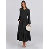 image:imageANRABESS Womens Long Sleeve Fall Flowy Maxi Dresses  Crewneck Soft Tiered Midi Dress Loose Fit ALine Hem with Pockets Casual Travel amp Work Outfit Spring Fall ClothingBlack