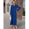image:imageANRABESS Womens Long Sleeve Fall Flowy Maxi Dresses  Crewneck Soft Tiered Midi Dress Loose Fit ALine Hem with Pockets Casual Travel amp Work Outfit Spring Fall ClothingBlue