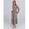 image:imageANRABESS Womens Long Sleeve Fall Flowy Maxi Dresses  Crewneck Soft Tiered Midi Dress Loose Fit ALine Hem with Pockets Casual Travel amp Work Outfit Spring Fall ClothingFloral Navy Blue Pink