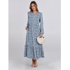 image:imageANRABESS Womens Long Sleeve Fall Flowy Maxi Dresses  Crewneck Soft Tiered Midi Dress Loose Fit ALine Hem with Pockets Casual Travel amp Work Outfit Spring Fall ClothingFloral Blue