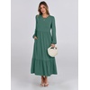 image:imageANRABESS Womens Long Sleeve Fall Flowy Maxi Dresses  Crewneck Soft Tiered Midi Dress Loose Fit ALine Hem with Pockets Casual Travel amp Work Outfit Spring Fall ClothingGrass Green