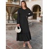 image:imageANRABESS Womens Long Sleeve Fall Flowy Maxi Dresses  Crewneck Soft Tiered Midi Dress Loose Fit ALine Hem with Pockets Casual Travel amp Work Outfit Spring Fall ClothingBlack