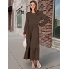 image:imageANRABESS Womens Long Sleeve Fall Flowy Maxi Dresses  Crewneck Soft Tiered Midi Dress Loose Fit ALine Hem with Pockets Casual Travel amp Work Outfit Spring Fall ClothingCoffee