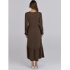 image:imageANRABESS Womens Long Sleeve Fall Flowy Maxi Dresses  Crewneck Soft Tiered Midi Dress Loose Fit ALine Hem with Pockets Casual Travel amp Work Outfit Spring Fall ClothingCoffee