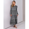 image:imageANRABESS Womens Long Sleeve Fall Flowy Maxi Dresses  Crewneck Soft Tiered Midi Dress Loose Fit ALine Hem with Pockets Casual Travel amp Work Outfit Spring Fall ClothingFloral Black