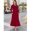 image:imageANRABESS Womens Long Sleeve Fall Flowy Maxi Dresses  Crewneck Soft Tiered Midi Dress Loose Fit ALine Hem with Pockets Casual Travel amp Work Outfit Spring Fall ClothingBurgundy