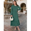 image:imageANRABESS Womens Long Sleeve Fall Flowy Maxi Dresses  Crewneck Soft Tiered Midi Dress Loose Fit ALine Hem with Pockets Casual Travel amp Work Outfit Spring Fall ClothingGrass Green