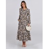 image:imageANRABESS Womens Long Sleeve Fall Flowy Maxi Dresses  Crewneck Soft Tiered Midi Dress Loose Fit ALine Hem with Pockets Casual Travel amp Work Outfit Spring Fall ClothingFloral Navy Blue Pink