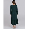 image:imageANRABESS Womens Long Sleeve Fall Flowy Maxi Dresses  Crewneck Soft Tiered Midi Dress Loose Fit ALine Hem with Pockets Casual Travel amp Work Outfit Spring Fall ClothingDark Green