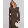image:imageANRABESS Womens Long Sleeve Fall Flowy Maxi Dresses  Crewneck Soft Tiered Midi Dress Loose Fit ALine Hem with Pockets Casual Travel amp Work Outfit Spring Fall ClothingCoffee