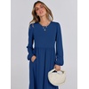 image:imageANRABESS Womens Long Sleeve Fall Flowy Maxi Dresses  Crewneck Soft Tiered Midi Dress Loose Fit ALine Hem with Pockets Casual Travel amp Work Outfit Spring Fall ClothingBlue