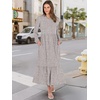 image:imageANRABESS Womens Long Sleeve Fall Flowy Maxi Dresses  Crewneck Soft Tiered Midi Dress Loose Fit ALine Hem with Pockets Casual Travel amp Work Outfit Spring Fall ClothingGray With White Polka Dot